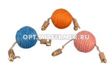 Игрушка сизаль Мячик джутовый d=5см с мататаби и колокол арт.2026-1335 1/1/ЧД Игрушка сизаль Мячик джутовый d=5см с мататаби и колокол арт.2026-1335 1/1/ЧД