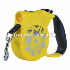 Рулетка поводок 3м 14*10*3см до 15кг с фонариком арт.31019-0288 1/12 ЧД