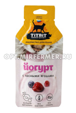 Лакомства д/кошек Йогурт лесные ягоды 15г Тит Бит 1/14