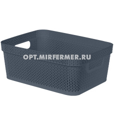 Корзина 11л прямоугAjur космический серый/16  ПлР