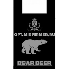 Пакет майка 30+16*60см "Белый медведь"черный 100шт/2000 ПНД OPTILAINE