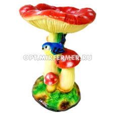Фигура садовая Три мухомора с синичкой 29*22см /М-Д