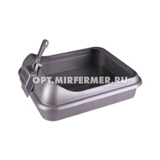 Туалет с бортиком, совком 45*35*15см Верный Друг 1/17
