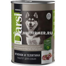 Корм д/собак конс 410г ягненок и телятина паштет Дарси 1/6