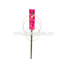 Поддержка для цветов, 3 кольца, зеленая, h=75см, Listok