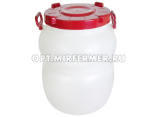 Бочка-канистра  60л д/пищ.прод. белая с широк.горлом и винт.крышкой/3 Радиан