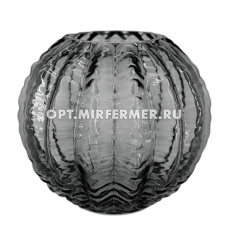 Ваза Плиссе/Кактус малая стекло h16 d17см графит