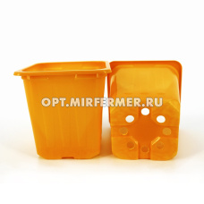 Горшок для рассады V-0,2л. 7*7*7 квадр/формованный желтый/80/3200 АмТр