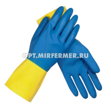 Перчатки латекс повышенной прочности с х/б напыл. внутри р-р M /12 / В