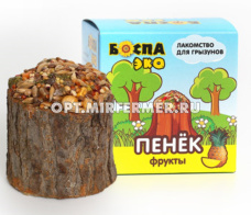 Лакомства д/грызунов Пенек фрукты 80г БОСПА ЭКО 1/35