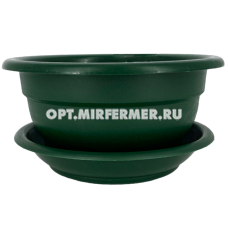 Флора горшок с поддоном 0,15л d8,8 h5см зел /5/300