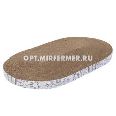 Когтеточка гофра ПЕНЬ БЕРЕЗОВЫЙ овальный h2,5см 46*26см с пропиткой 1/1