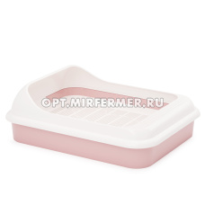 Туалет с бортиком, сеткой 45,5*35,5*15см Лекси розовый/14