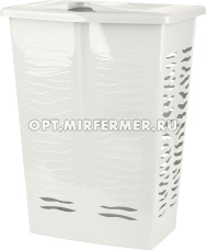 Корзина д/белья с крышкой Keeplex 42 л белое облако 1/8  ПлР
