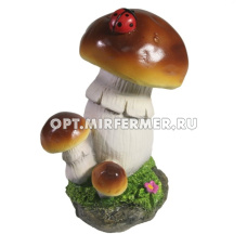 Фигура садовая Грибочки с божьей коровкой L8,5W6,5H12 см (ПОЛИСТОУН)