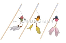 Игрушка дразнилка Птичка с перьями и колокол 17/5*2,8см арт.2026-0904 1/1/ЧД Игрушка дразнилка Птичка с перьями и колокол 17/5*2,8см арт.2026-0904 1/1/ЧД
