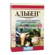 ВетА Альбен д/с животных 100таб антигельминтик 1/50 АВЗ