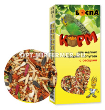 Корм д/попугаев мелких и средних с овощами 500г коробка БОСПА 1/20