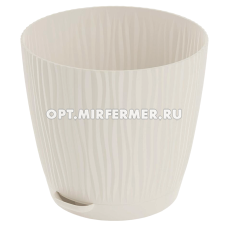 Флис горшок с поддоном 1,2л d13,5см с НИЖНИМ ПОЛИВОМ белый /24