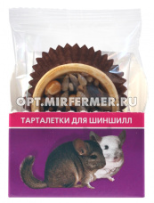 Лакомства д/шиншилл Тарталетки с клюквой, тыквой 64г Тит Бит 1/16