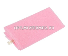 Мочалка полотенце для душа Японская 30*90см жесткая,св.розовый 1/30