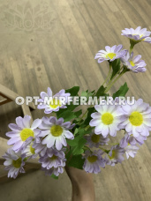 Ветка искусственная ромашка голубая h55