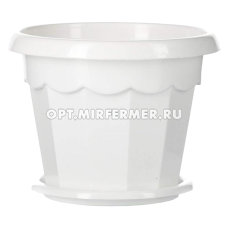 Гармония горшок с поддоном, 0,7л, d13, h10,4см, белый
