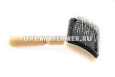 Пуходерка Г24 деревянная премиум 80*60 д/средней шерсти б/каплей 2/50