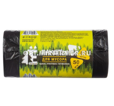 Мешок д/мусора  30л 48*57,5см 5,6мкм черн. 50шт ПНД/20