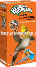Корм д/попугаев средних отборное зерно 450г Веселый попугай коробка/18/Зоомир