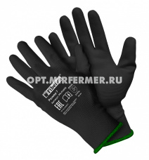 Перчатки нейлон. полеуретан.покрыт, черные р-р S/12/120