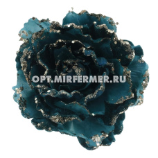 Цветок искусственный Роза на клипсе, L15 W15 H13 см