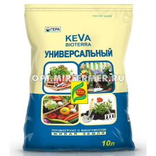 Грунт универсальный 10л Кева Биотерра с биогумусом 8/320 Гера 