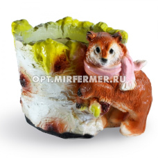 Кашпо фигурное Медведь в бересте 22*17см /М-Д  