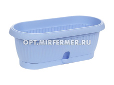 Терра горшок с поддоном кактус, 1,2л, 26,5*10,2см, голубой