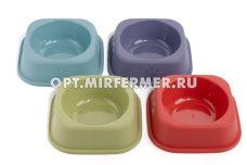 Миска пластик 0,25л 15*15*5см микс арт.2024-8862 1/1/ЧД