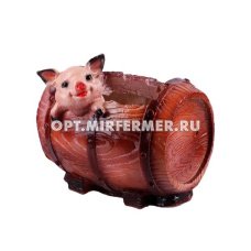 Кашпо фигурное Поросенок в бочке арт.163 М-Д