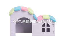 Домик д/грызунов дерево 14*9*8см арт.2025-3687 1/1/ЧД