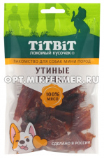 Лакомства д/собак мелк. пород Утиные грудки 70г Тит Бит 2/20