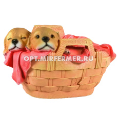 Кашпо фигурное Щенки в корзине 30*18см арт.62/ М-Д  