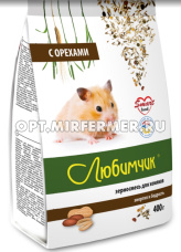 Корм д/хомяков с орехами 400г пленка Любимчик 2/14