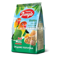 Корм д/попугаев средних 500г Happy Jungle (Хеппи Джангл)/18